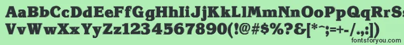 フォントKronecontour – 緑の背景に黒い文字