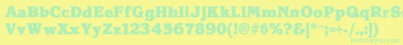 Kronecontour-fontti – vihreät fontit keltaisella taustalla