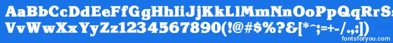 フォントKronecontour – 青い背景に白い文字