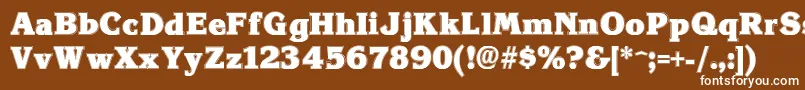 フォントKronecontour – 茶色の背景に白い文字