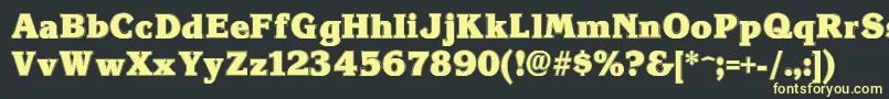 フォントKronecontour – 黒い背景に黄色の文字