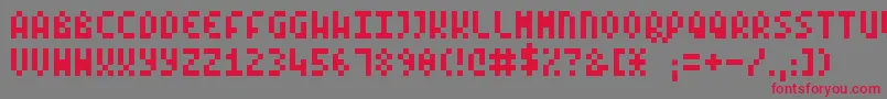 ModeX Font – Red Fonts on Gray Background