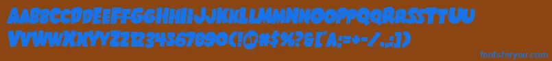 Шрифт Shablagoosemital – синие шрифты на коричневом фоне