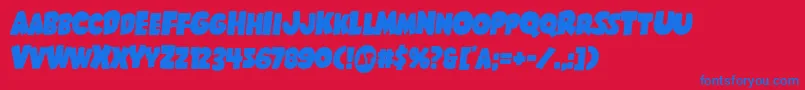 Шрифт Shablagoosemital – синие шрифты на красном фоне