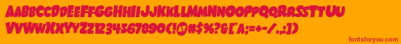 Shablagoosemital-Schriftart – Rote Schriften auf orangefarbenem Hintergrund