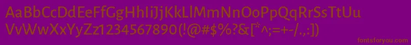 LunasansSemibold Font – Brown Fonts on Purple Background