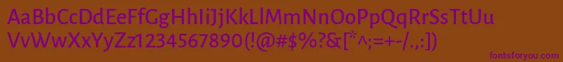 LunasansSemibold Font – Purple Fonts on Brown Background