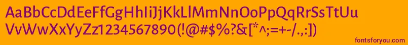 LunasansSemibold Font – Purple Fonts on Orange Background