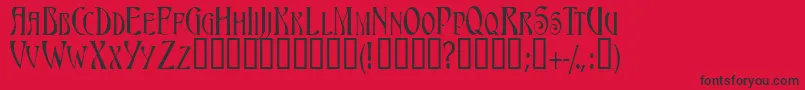 フォントTriestescapssskBold – 赤い背景に黒い文字