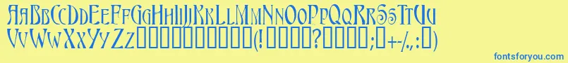 TriestescapssskBold Font – Blue Fonts on Yellow Background