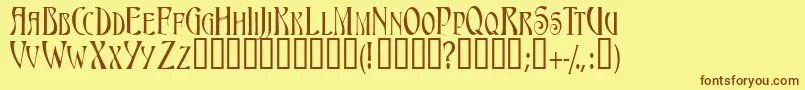 TriestescapssskBold Font – Brown Fonts on Yellow Background