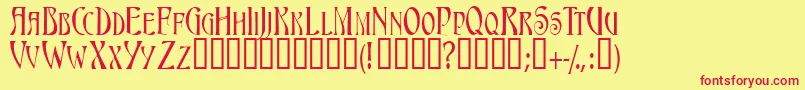 TriestescapssskBold Font – Red Fonts on Yellow Background