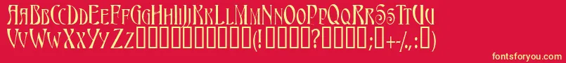 TriestescapssskBold Font – Yellow Fonts on Red Background