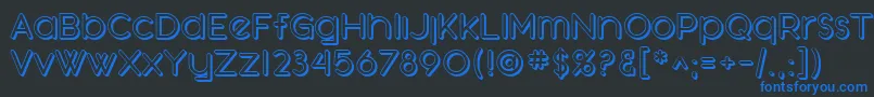 SfOrsonCasualShaded-Schriftart – Blaue Schriften auf schwarzem Hintergrund