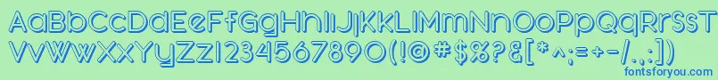 SfOrsonCasualShaded Font – Blue Fonts on Green Background