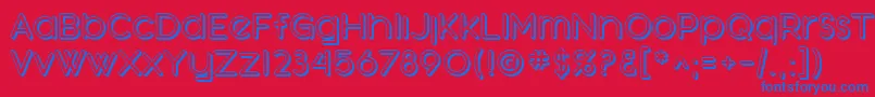 SfOrsonCasualShaded-Schriftart – Blaue Schriften auf rotem Hintergrund