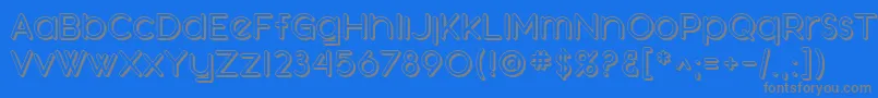 フォントSfOrsonCasualShaded – 青い背景に灰色の文字