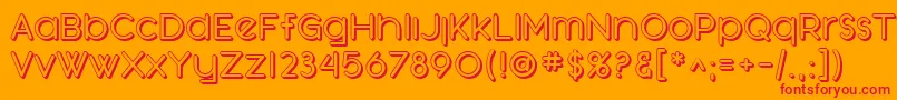 SfOrsonCasualShaded-Schriftart – Rote Schriften auf orangefarbenem Hintergrund