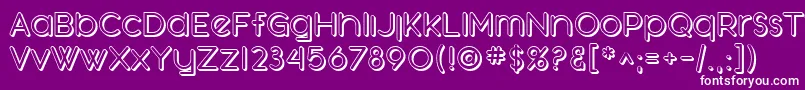 SfOrsonCasualShaded-fontti – valkoiset fontit violetilla taustalla