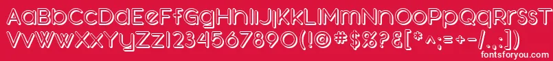 SfOrsonCasualShaded-Schriftart – Weiße Schriften auf rotem Hintergrund