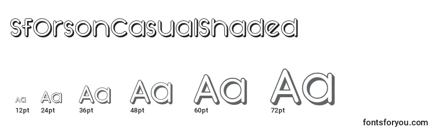 SfOrsonCasualShaded Font Sizes