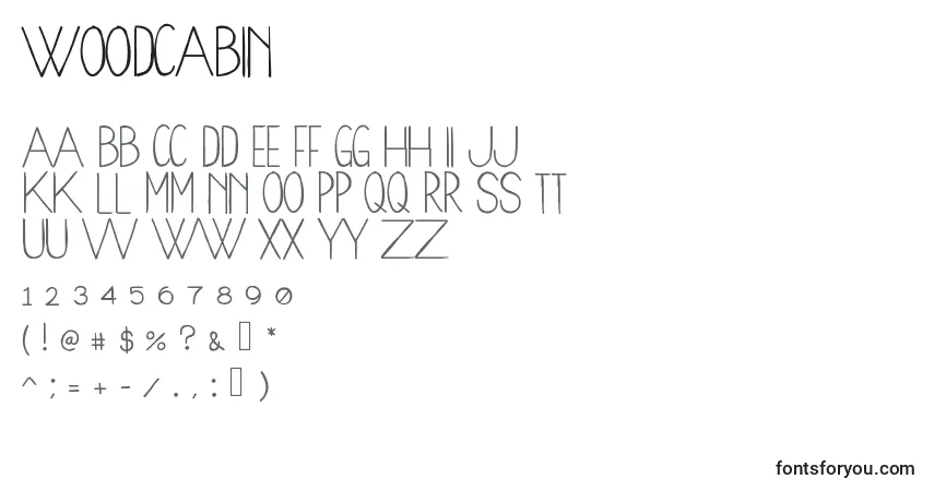 Шрифт Woodcabin – алфавит, цифры, специальные символы
