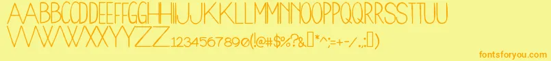 Woodcabin Font – Orange Fonts on Yellow Background
