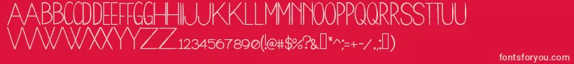 Woodcabin Font – Pink Fonts on Red Background