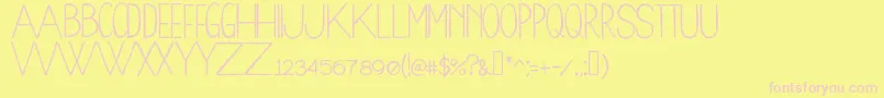Woodcabin Font – Pink Fonts on Yellow Background