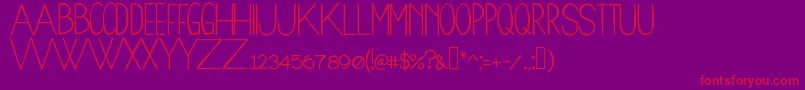 Woodcabin Font – Red Fonts on Purple Background