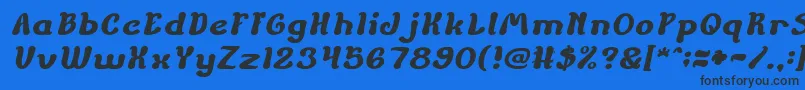 ChildrenStoriesItalic-Schriftart – Schwarze Schriften auf blauem Hintergrund