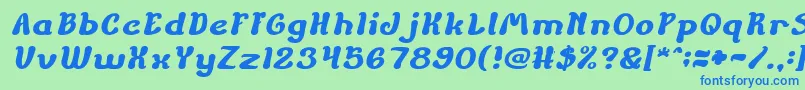 ChildrenStoriesItalic Font – Blue Fonts on Green Background