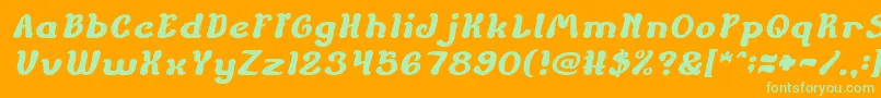 Шрифт ChildrenStoriesItalic – зелёные шрифты на оранжевом фоне