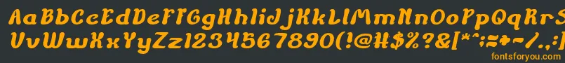Шрифт ChildrenStoriesItalic – оранжевые шрифты на чёрном фоне