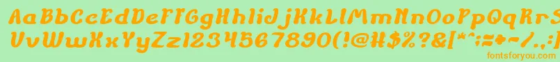 ChildrenStoriesItalic Font – Orange Fonts on Green Background