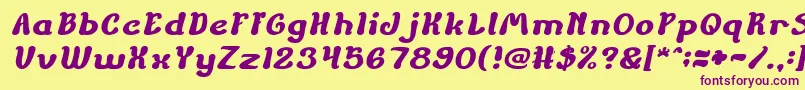 ChildrenStoriesItalic Font – Purple Fonts on Yellow Background