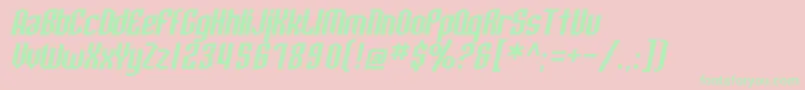 SfArcheryBlackOblique Font – Green Fonts on Pink Background