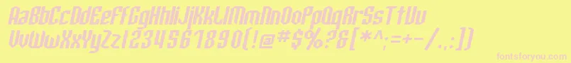 SfArcheryBlackOblique Font – Pink Fonts on Yellow Background