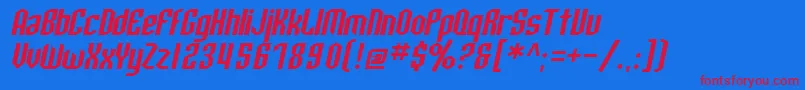 フォントSfArcheryBlackOblique – 赤い文字の青い背景