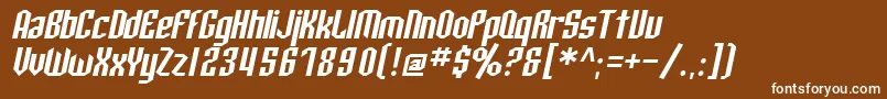 フォントSfArcheryBlackOblique – 茶色の背景に白い文字