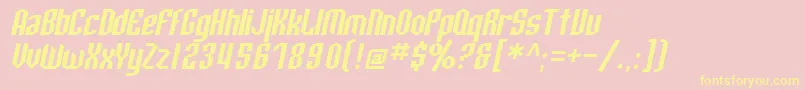 SfArcheryBlackOblique Font – Yellow Fonts on Pink Background