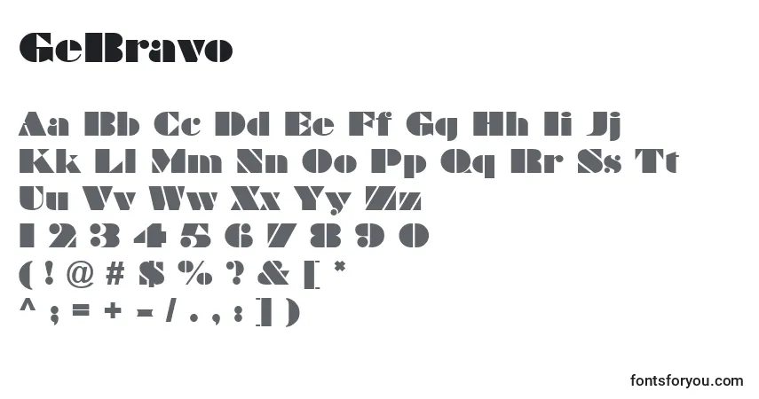 Schriftart GeBravo – Alphabet, Zahlen, spezielle Symbole