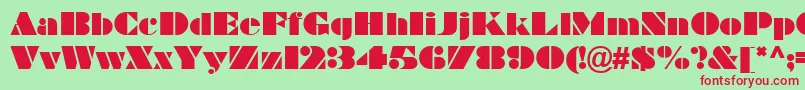 GeBravo Font – Red Fonts on Green Background