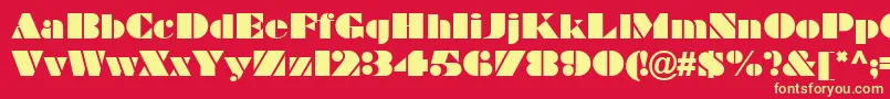 GeBravo Font – Yellow Fonts on Red Background