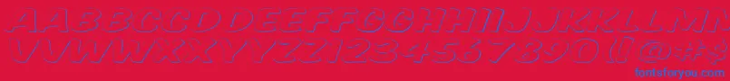 KomikaTitleGhost Font – Blue Fonts on Red Background