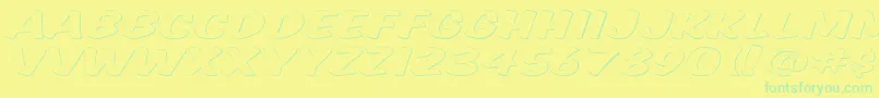 KomikaTitleGhost Font – Green Fonts on Yellow Background