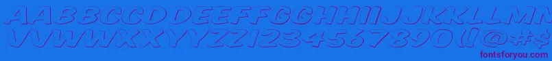 KomikaTitleGhost Font – Purple Fonts on Blue Background