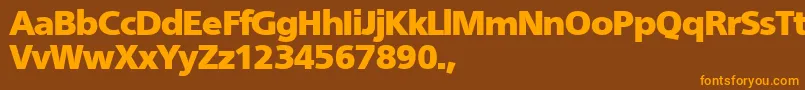 TqfFruitfulblack Font – Orange Fonts on Brown Background