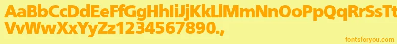 TqfFruitfulblack Font – Orange Fonts on Yellow Background