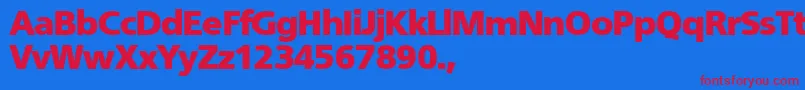 TqfFruitfulblack Font – Red Fonts on Blue Background